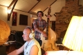 Bustamento in the studio with producer Robin